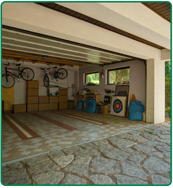 Two-Car Garage with Door Open in Houston, TX